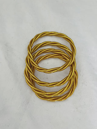 Pulseras pan de oro cruzadas
