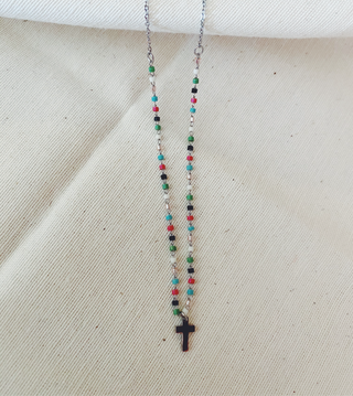 Cruz con colores plata