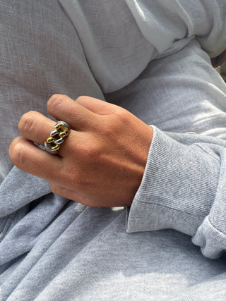 Anillo cadena dúo