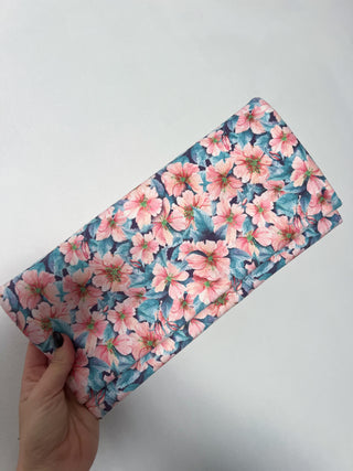 Cartera rectangular flores anaranjadas