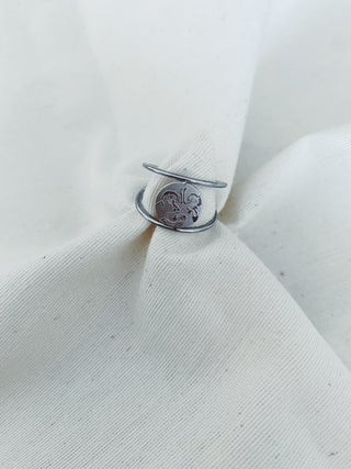 Anillo sello doble plata