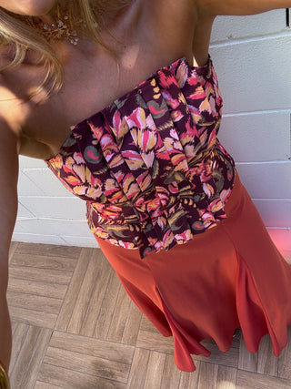 Top Pauline estampado coral