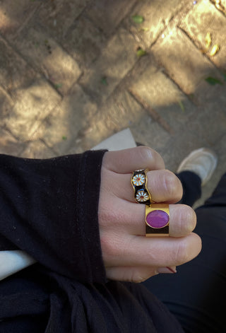 Anillo Piedra burdeos