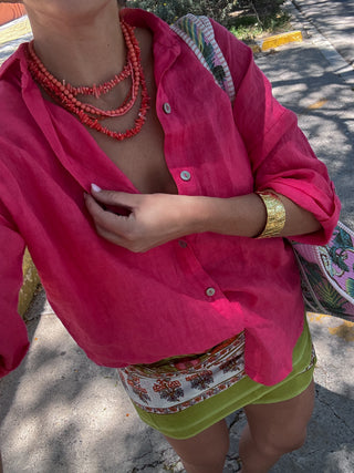 Collar corales fino coral claro