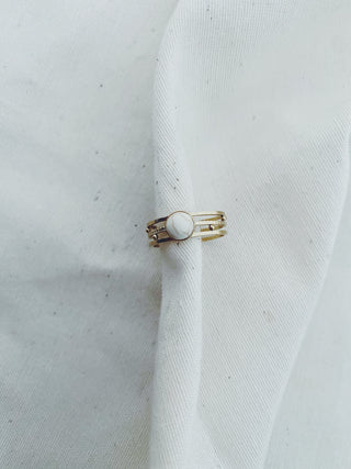 Anillo Detalle piedra blanca