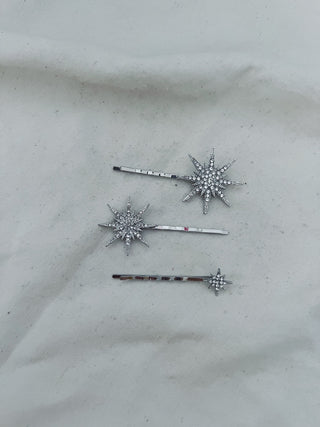 Horquillas ilusion brillos plata