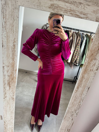 Vestido balaitús frambuesa terciopelo