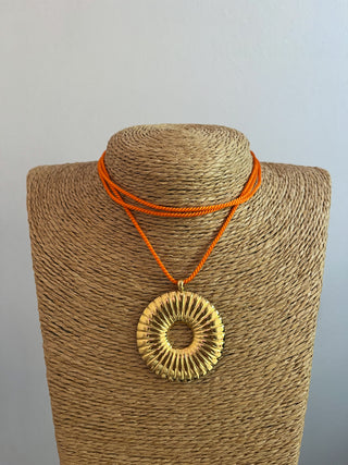 Choker caracola cuerda naranja