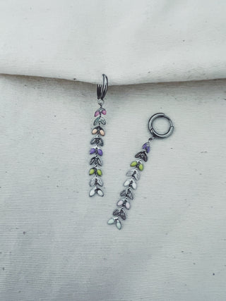 Pendientes César multicolor plata