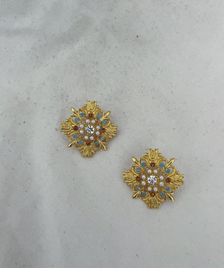 Pendientes anticuario naranja