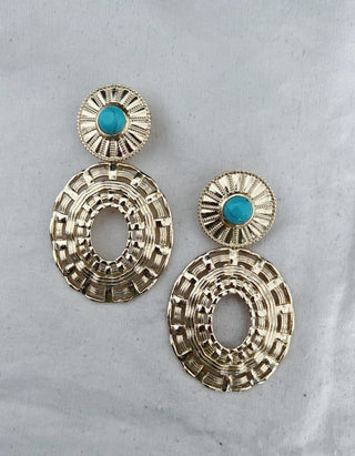 Pendientes Ferrocarril detalle turquesa