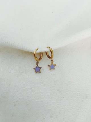 Aritos estrellitas lila