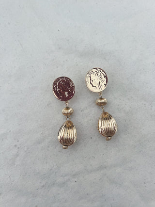 Pendientes cara oro