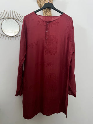 Vestido pareo burdeos
